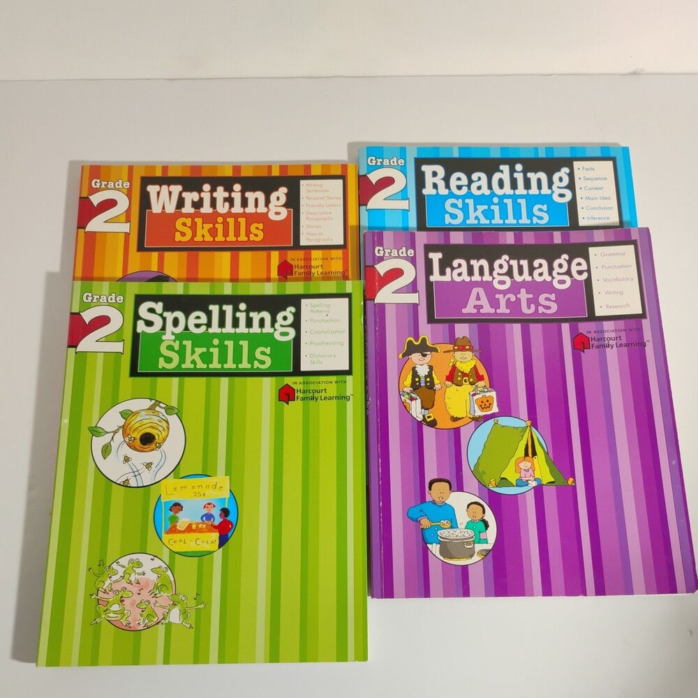 Grade 2 Writing Skills- 2005 Flash Kids Curriculum-  No Writing inside Set of 4